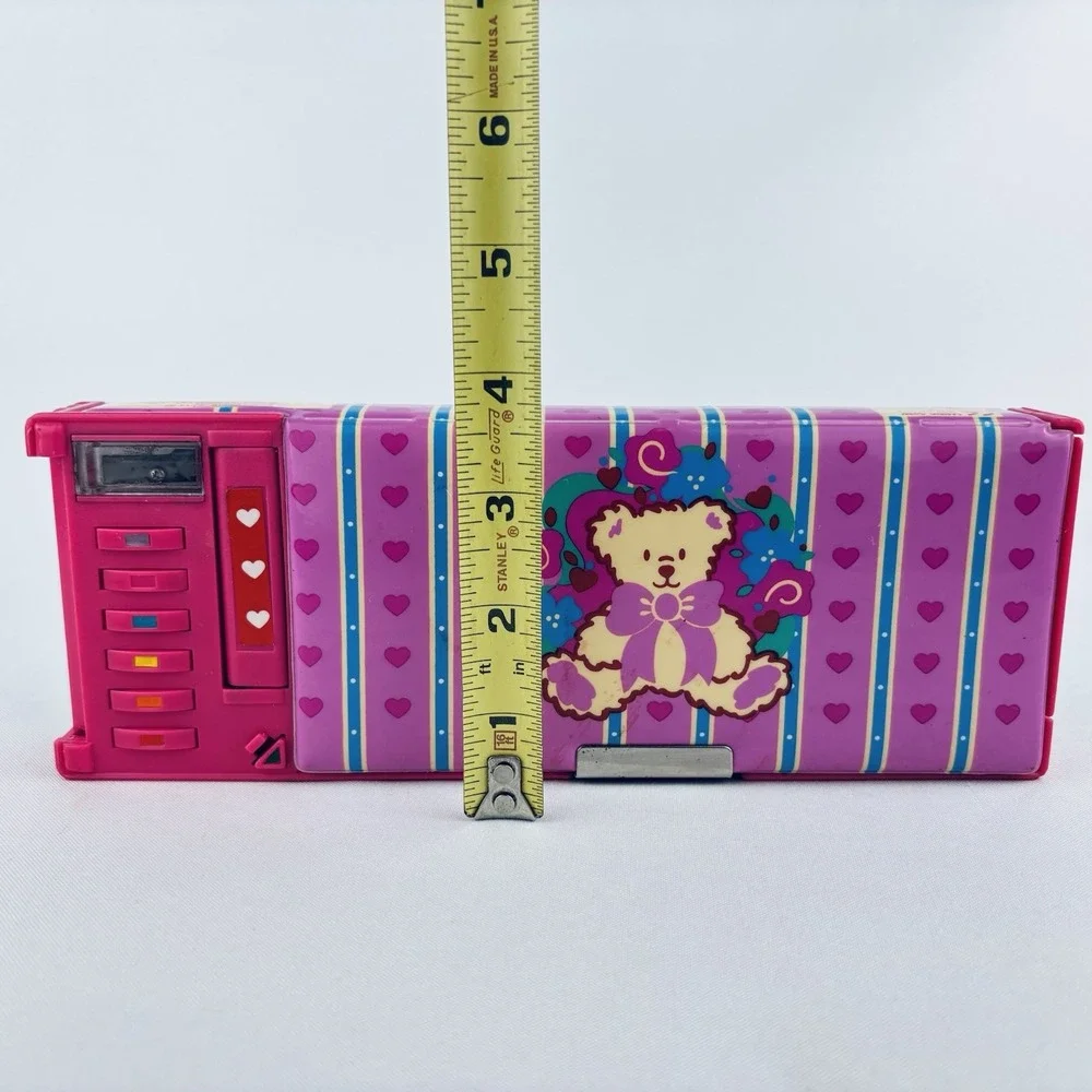 Vintage 1995 Sanrio Tweedle Dee Dee Bear Pink Puffy Pencil Case -‎ Compartments